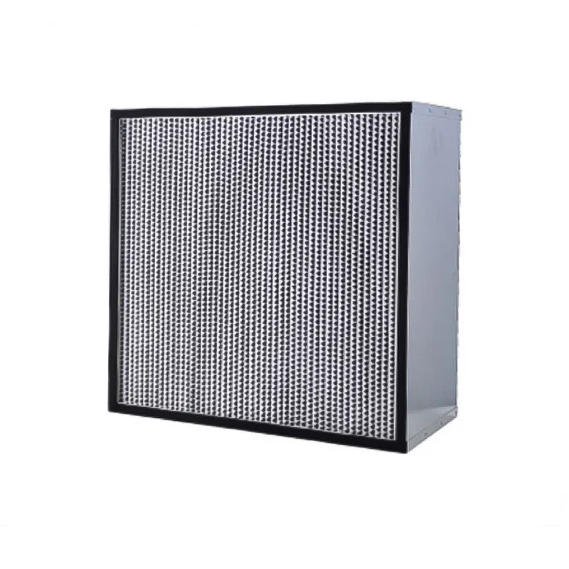 Medium effect/high efficiency filter with separator series